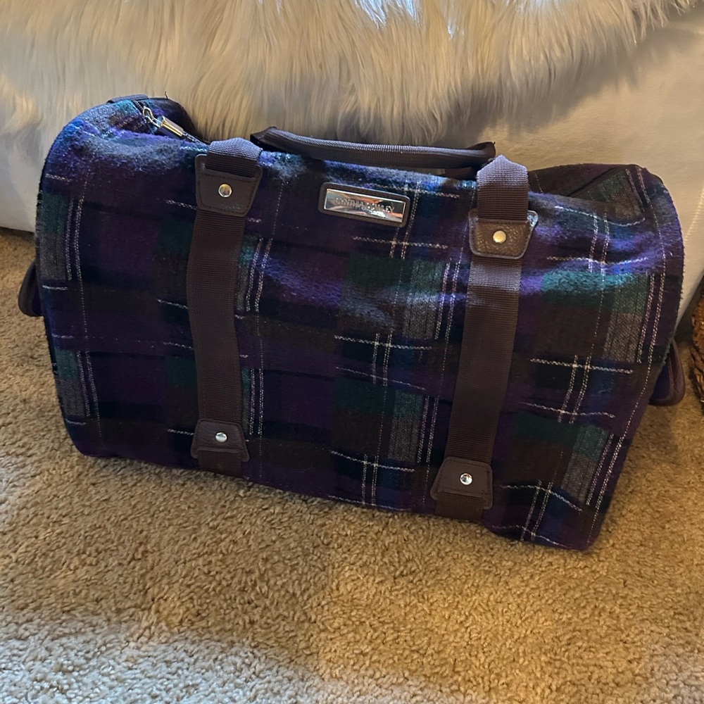 Cynthia Rowley Plaid Wool Carry-On Bag – Purple Interior